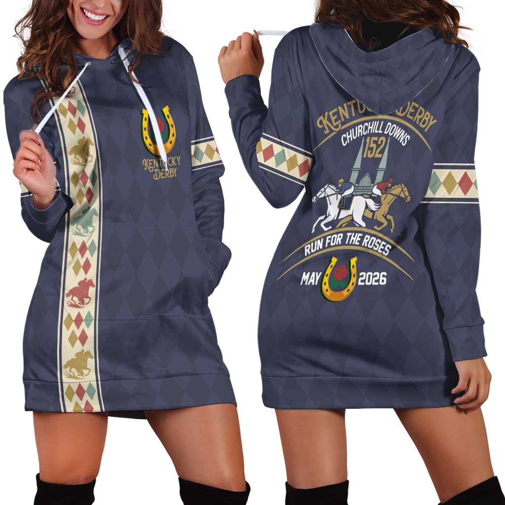 152nd Kentucky Horse Racing Hoodie Dress Derby Run For The Roses Vintage