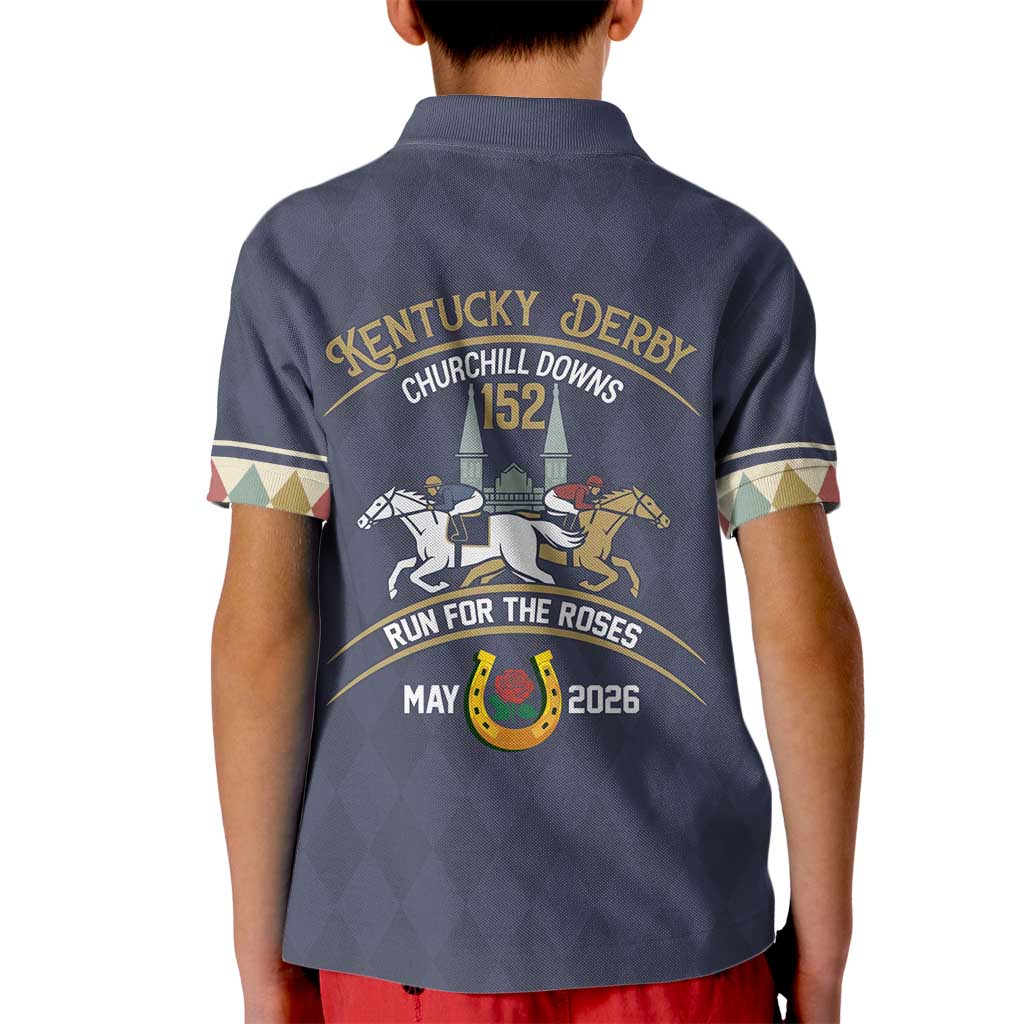 152nd Kentucky Horse Racing Kid Polo Shirt Derby Run For The Roses Vintage