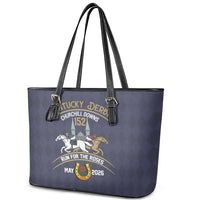 152nd Kentucky Horse Racing Leather Tote Bag Derby Run For The Roses Vintage