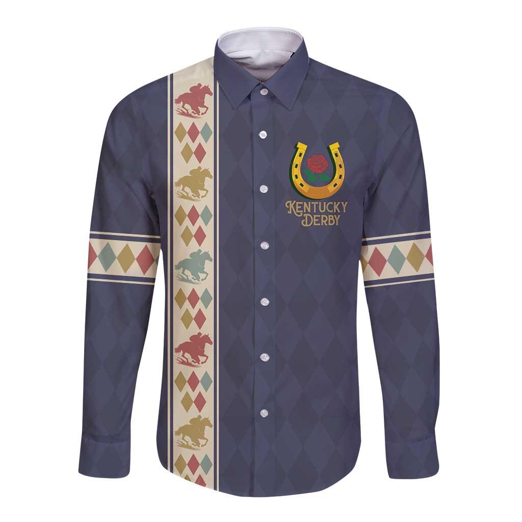 152nd Kentucky Horse Racing Long Sleeve Button Shirt Derby Run For The Roses Vintage