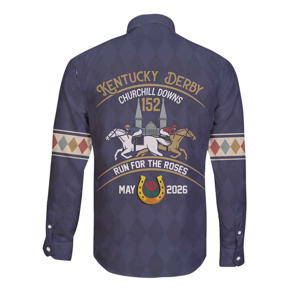 152nd Kentucky Horse Racing Long Sleeve Button Shirt Derby Run For The Roses Vintage