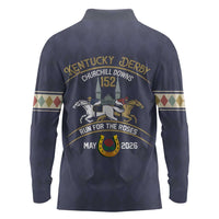 152nd Kentucky Horse Racing Long Sleeve Polo Shirt Derby Run For The Roses Vintage
