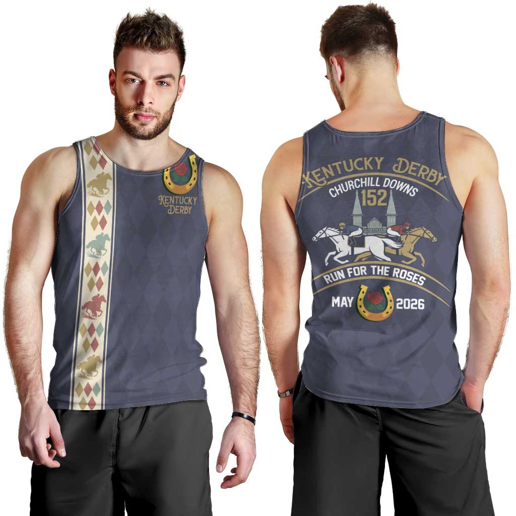 152nd Kentucky Horse Racing Men Tank Top Derby Run For The Roses Vintage