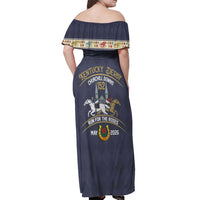 152nd Kentucky Horse Racing Off Shoulder Maxi Dress Derby Run For The Roses Vintage