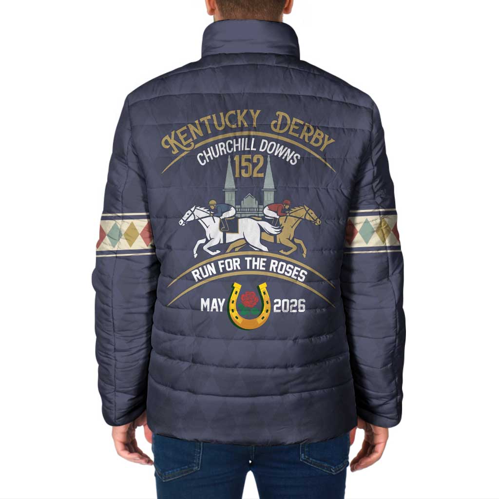 152nd Kentucky Horse Racing Padded Jacket Derby Run For The Roses Vintage
