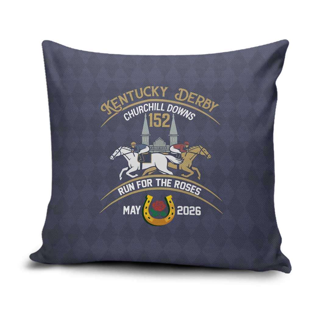 152nd Kentucky Horse Racing Pillow Cover Derby Run For The Roses Vintage