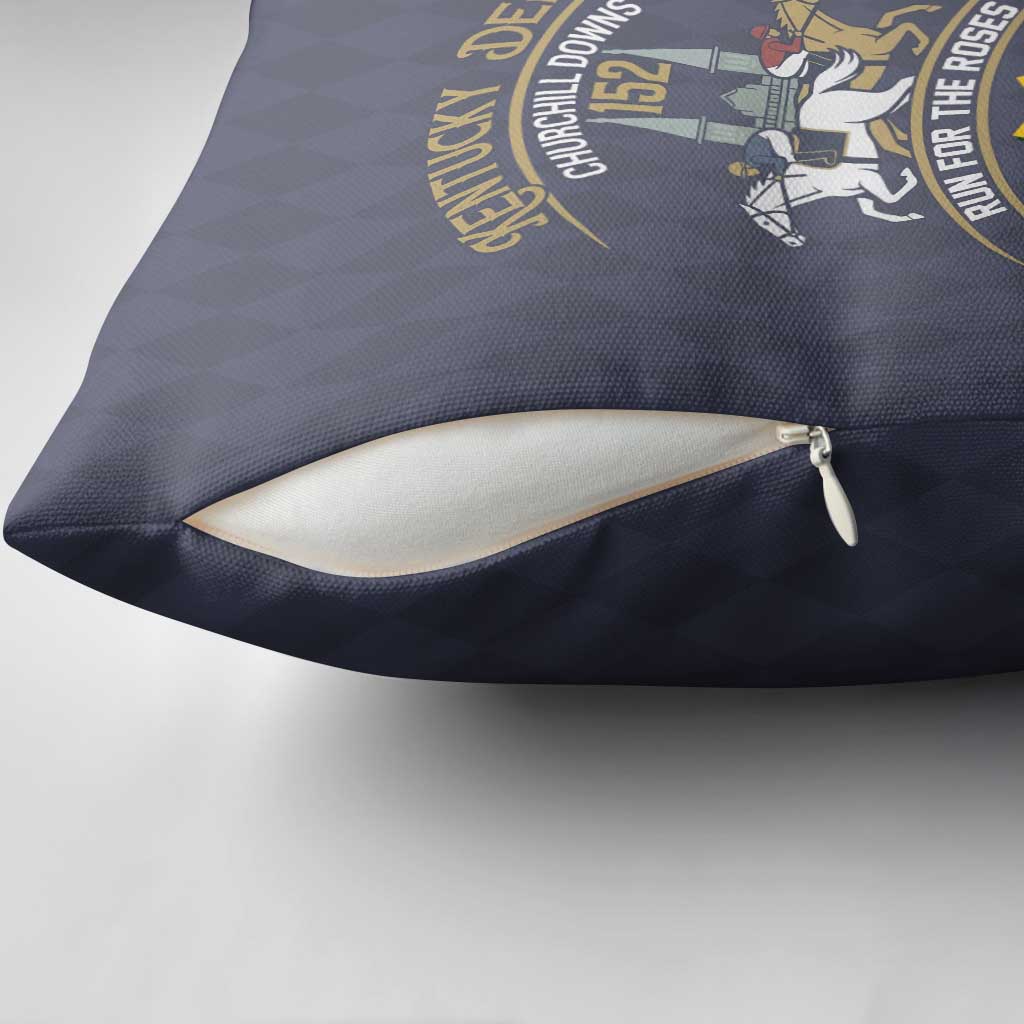 152nd Kentucky Horse Racing Pillow Cover Derby Run For The Roses Vintage