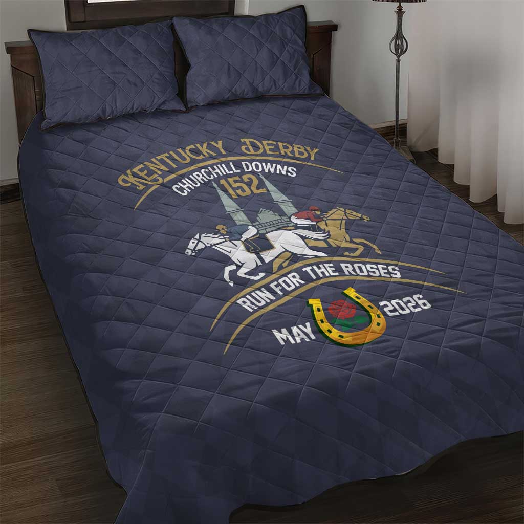 152nd Kentucky Horse Racing Quilt Bed Set Derby Run For The Roses Vintage