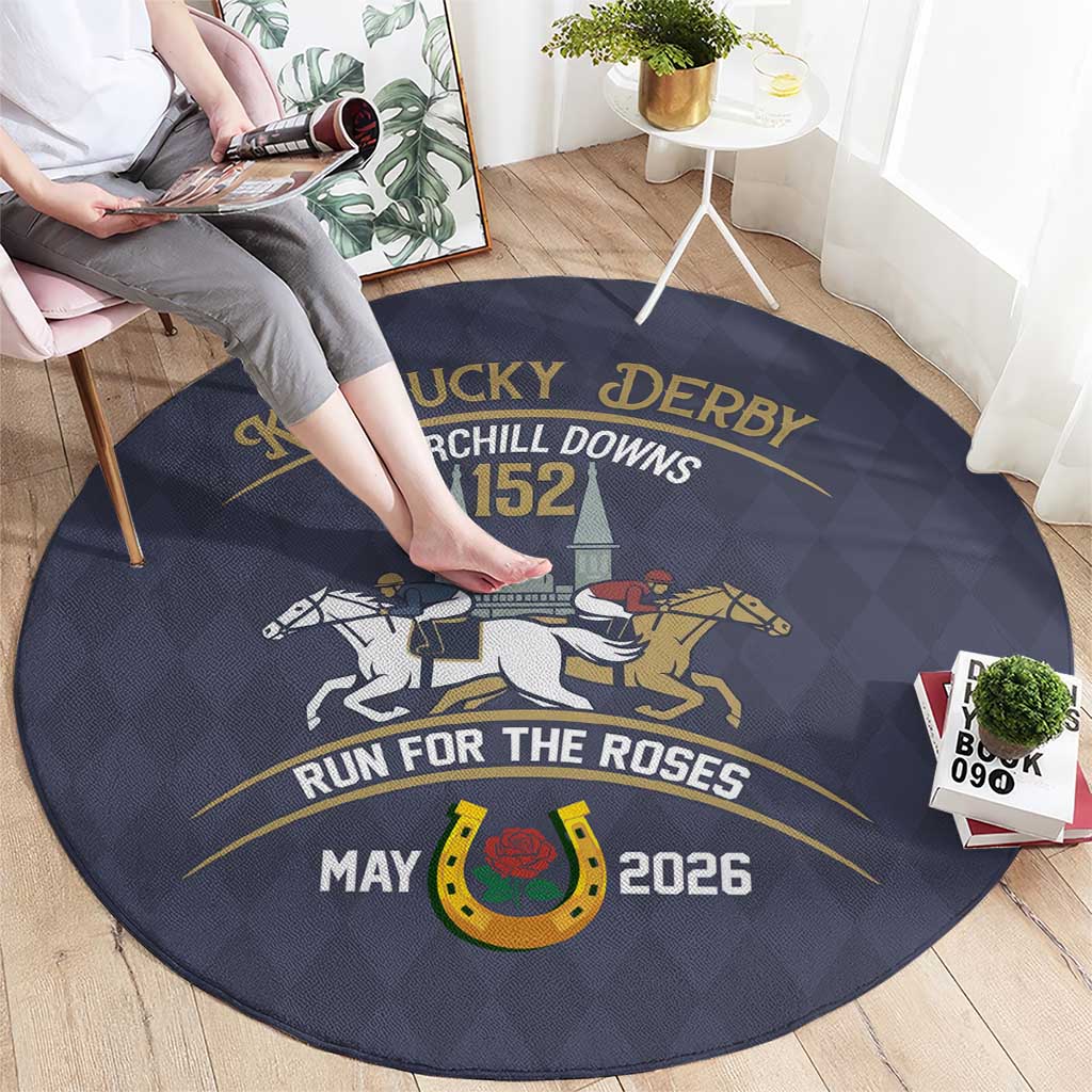 152nd Kentucky Horse Racing Round Carpet Derby Run For The Roses Vintage
