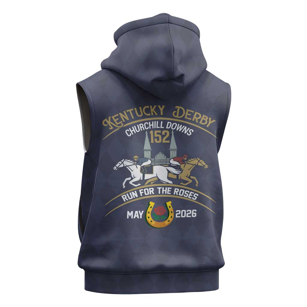 152nd Kentucky Horse Racing Sleeveless Hoodie Derby Run For The Roses Vintage