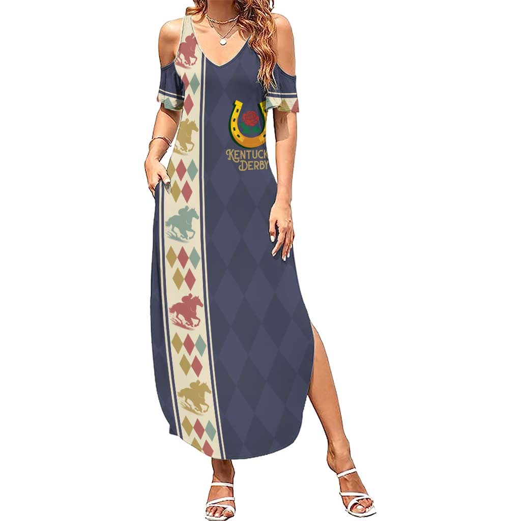 152nd Kentucky Horse Racing Summer Maxi Dress Derby Run For The Roses Vintage