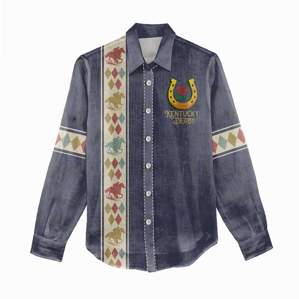 152nd Kentucky Horse Racing Women Casual Shirt Derby Run For The Roses Vintage