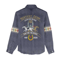 152nd Kentucky Horse Racing Women Casual Shirt Derby Run For The Roses Vintage