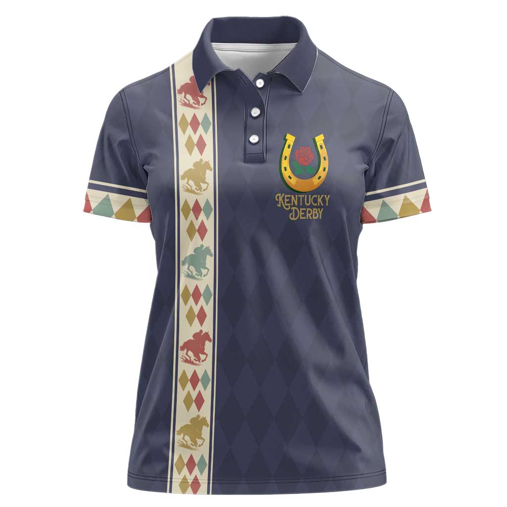 152nd Kentucky Horse Racing Women Polo Shirt Derby Run For The Roses Vintage