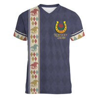 152nd Kentucky Horse Racing Women V-Neck T-Shirt Derby Run For The Roses Vintage