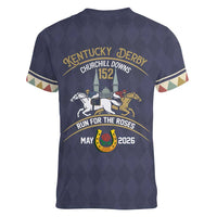152nd Kentucky Horse Racing Women V-Neck T-Shirt Derby Run For The Roses Vintage