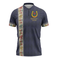 152nd Kentucky Horse Racing Zipper Polo Shirt Derby Run For The Roses Vintage