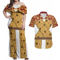 Holy Roman Emperor Costume Couples Matching Off Shoulder Maxi Dress and Hawaiian Shirt Eagle Sable