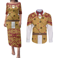 Holy Roman Emperor Costume Couples Matching Puletasi and Long Sleeve Button Shirt Eagle Sable