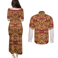 Holy Roman Emperor Costume Couples Matching Puletasi and Long Sleeve Button Shirt Eagle Sable