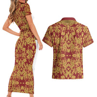 Holy Roman Emperor Costume Couples Matching Short Sleeve Bodycon Dress and Hawaiian Shirt Eagle Sable