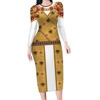 Holy Roman Emperor Costume Family Matching Long Sleeve Bodycon Dress and Hawaiian Shirt Eagle Sable