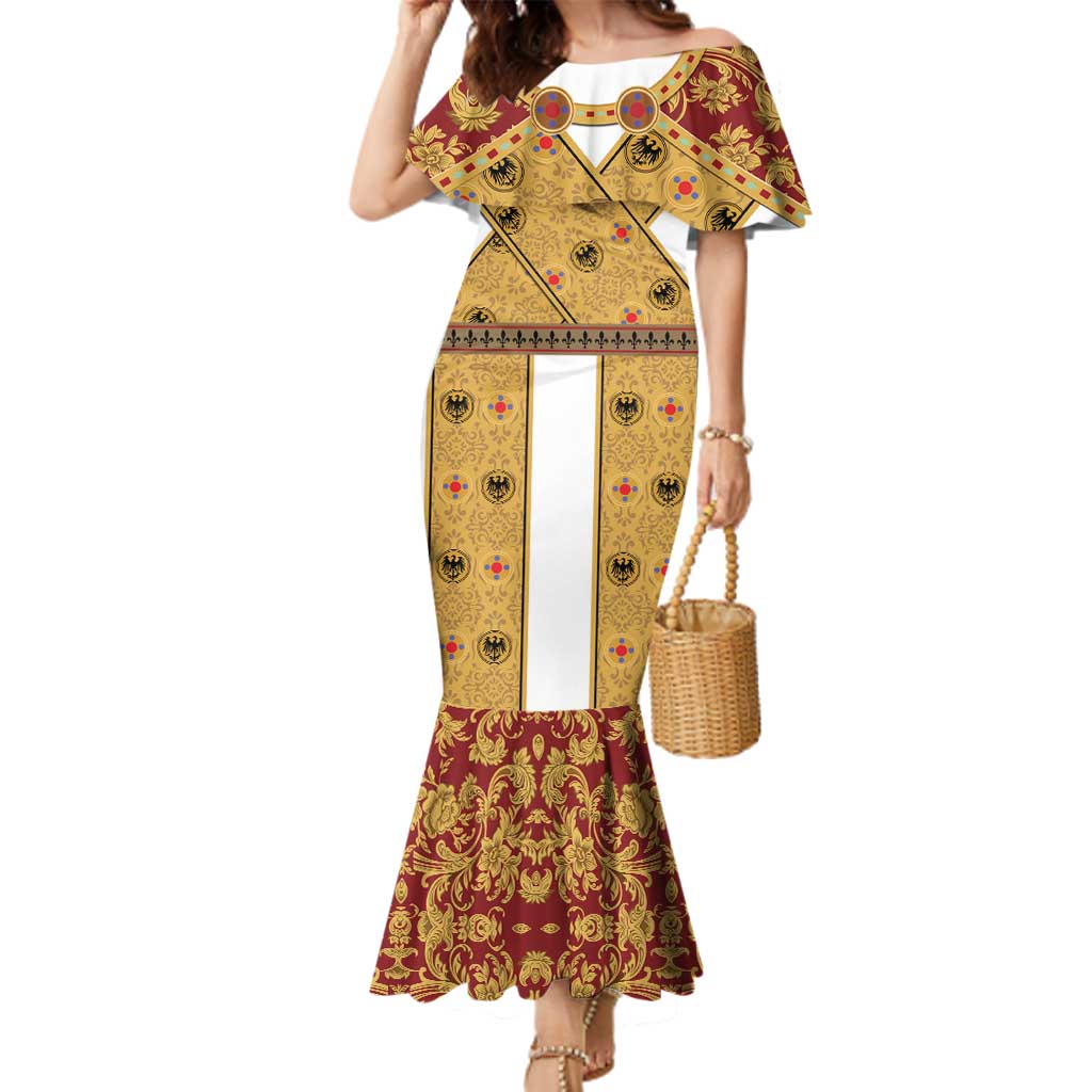 Holy Roman Emperor Costume Family Matching Mermaid Dress and Hawaiian Shirt Eagle Sable