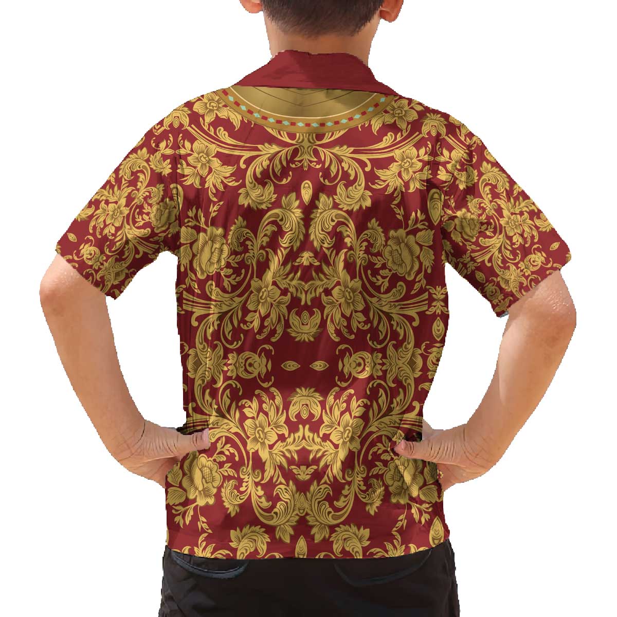 Holy Roman Emperor Costume Family Matching Off The Shoulder Long Sleeve Dress and Hawaiian Shirt Eagle Sable