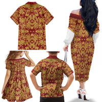 Holy Roman Emperor Costume Family Matching Off The Shoulder Long Sleeve Dress and Hawaiian Shirt Eagle Sable