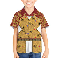 Holy Roman Emperor Costume Family Matching Off Shoulder Maxi Dress and Hawaiian Shirt Eagle Sable