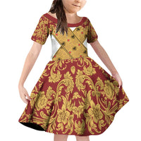 Holy Roman Emperor Costume Family Matching Off Shoulder Short Dress and Hawaiian Shirt Eagle Sable
