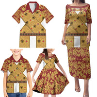 Holy Roman Emperor Costume Family Matching Puletasi and Hawaiian Shirt Eagle Sable