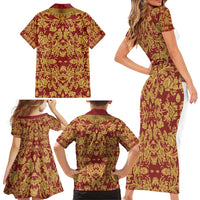 Holy Roman Emperor Costume Family Matching Short Sleeve Bodycon Dress and Hawaiian Shirt Eagle Sable