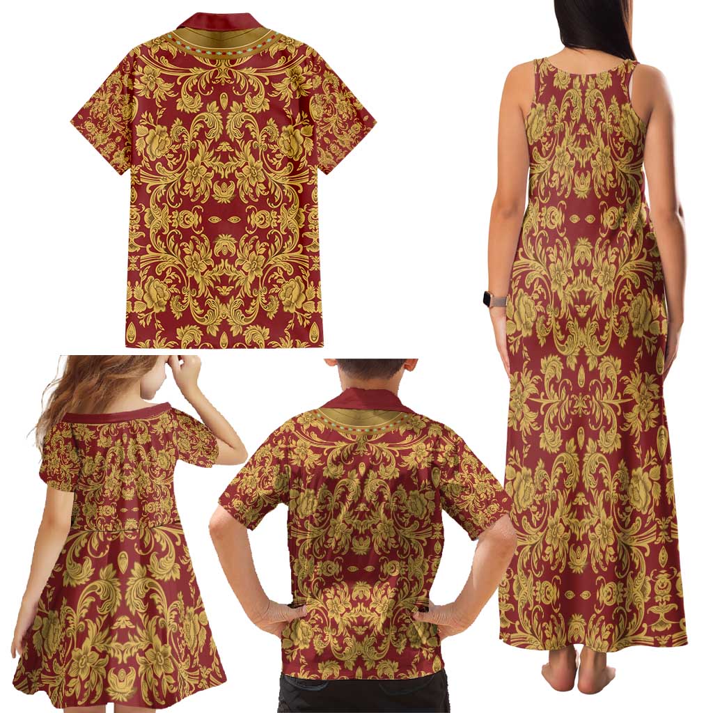 Holy Roman Emperor Costume Family Matching Tank Maxi Dress and Hawaiian Shirt Eagle Sable