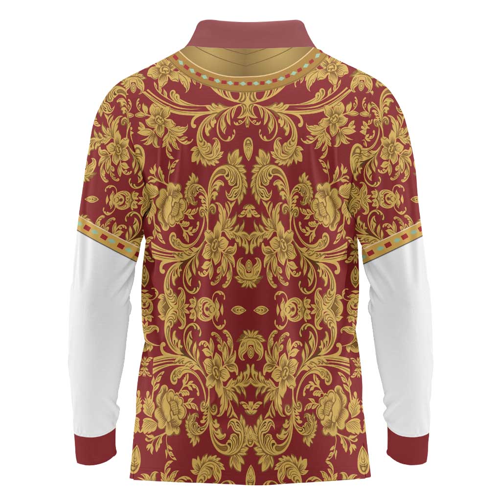 Holy Roman Emperor Costume Long Sleeve Polo Shirt Eagle Sable