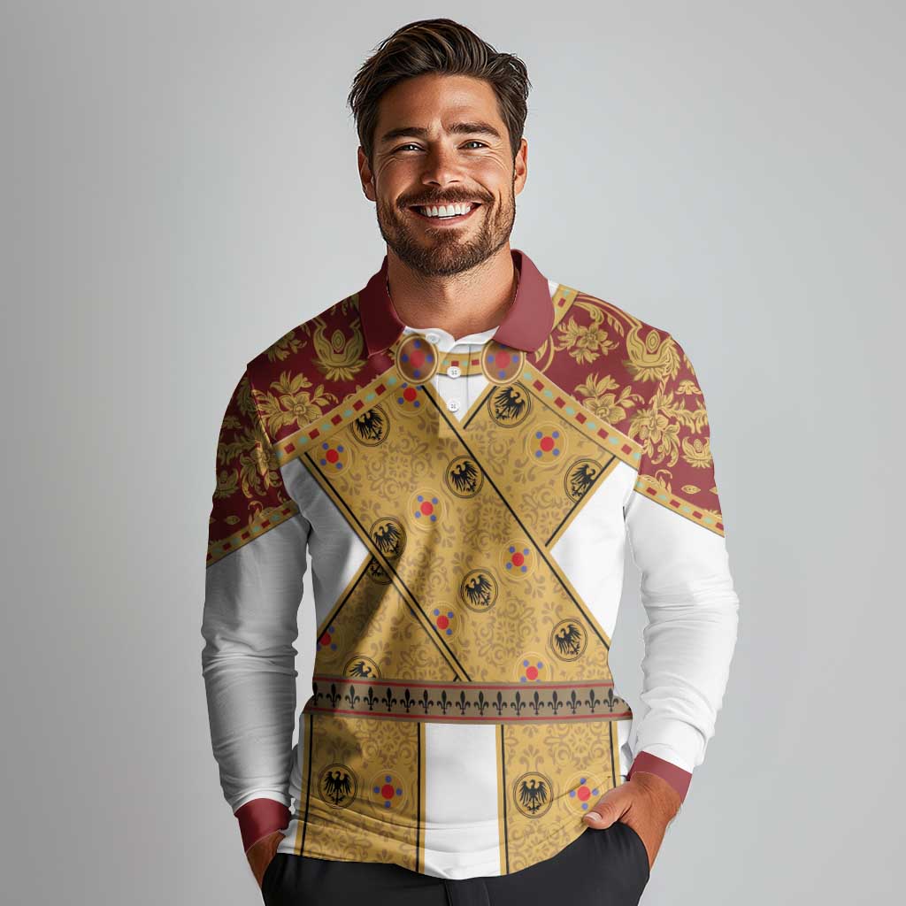 Holy Roman Emperor Costume Long Sleeve Polo Shirt Eagle Sable