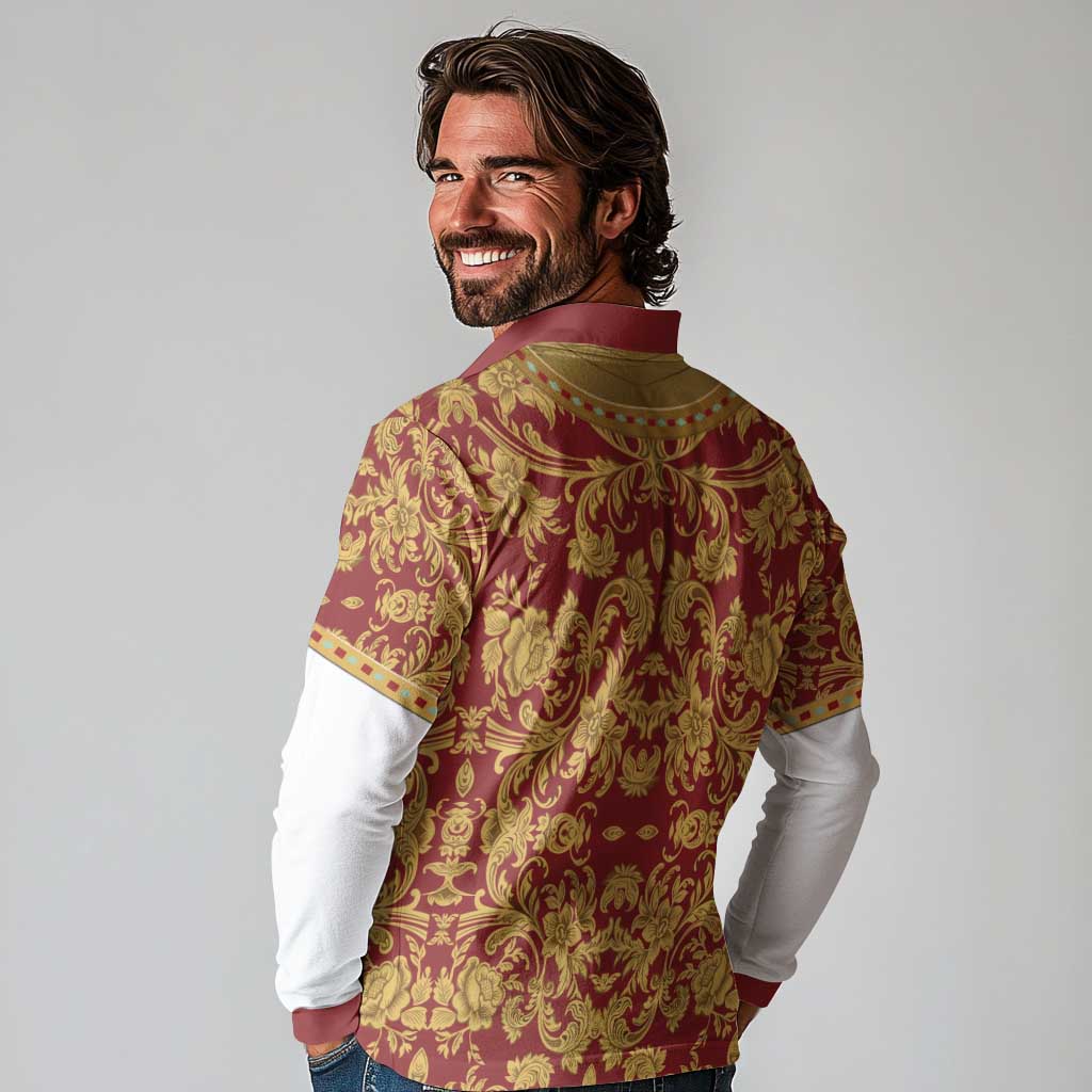 Holy Roman Emperor Costume Long Sleeve Polo Shirt Eagle Sable