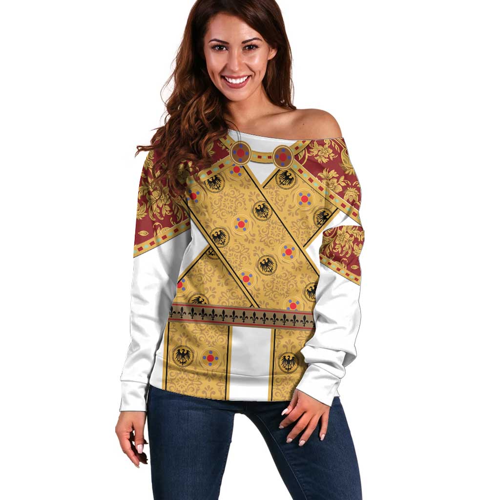 Holy Roman Emperor Costume Off Shoulder Sweater Eagle Sable