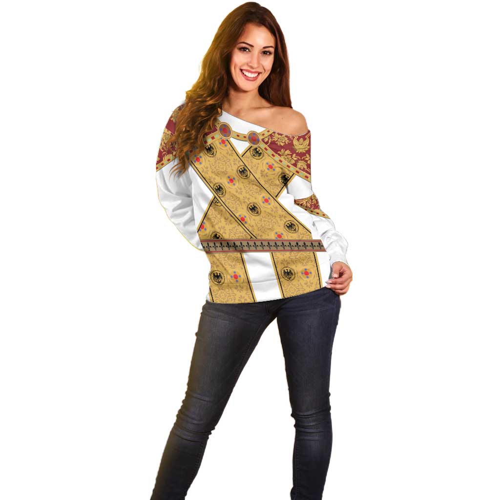 Holy Roman Emperor Costume Off Shoulder Sweater Eagle Sable