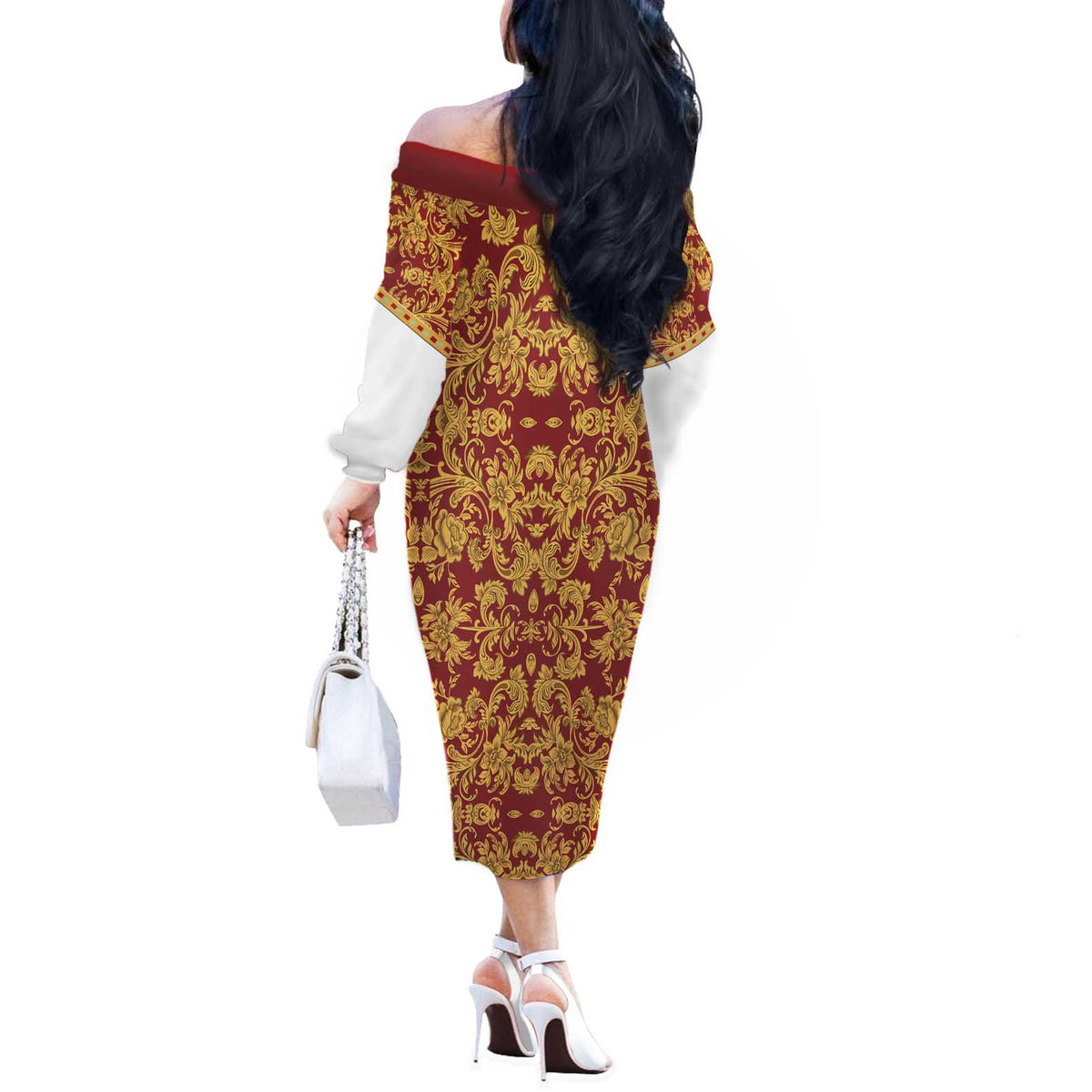 Holy Roman Emperor Costume Off The Shoulder Long Sleeve Dress Eagle Sable