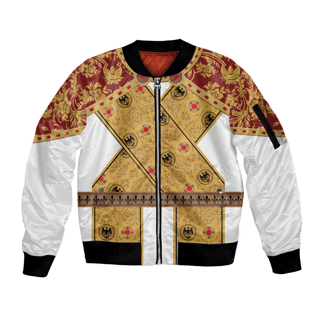 Holy Roman Emperor Costume Sleeve Zip Bomber Jacket Eagle Sable
