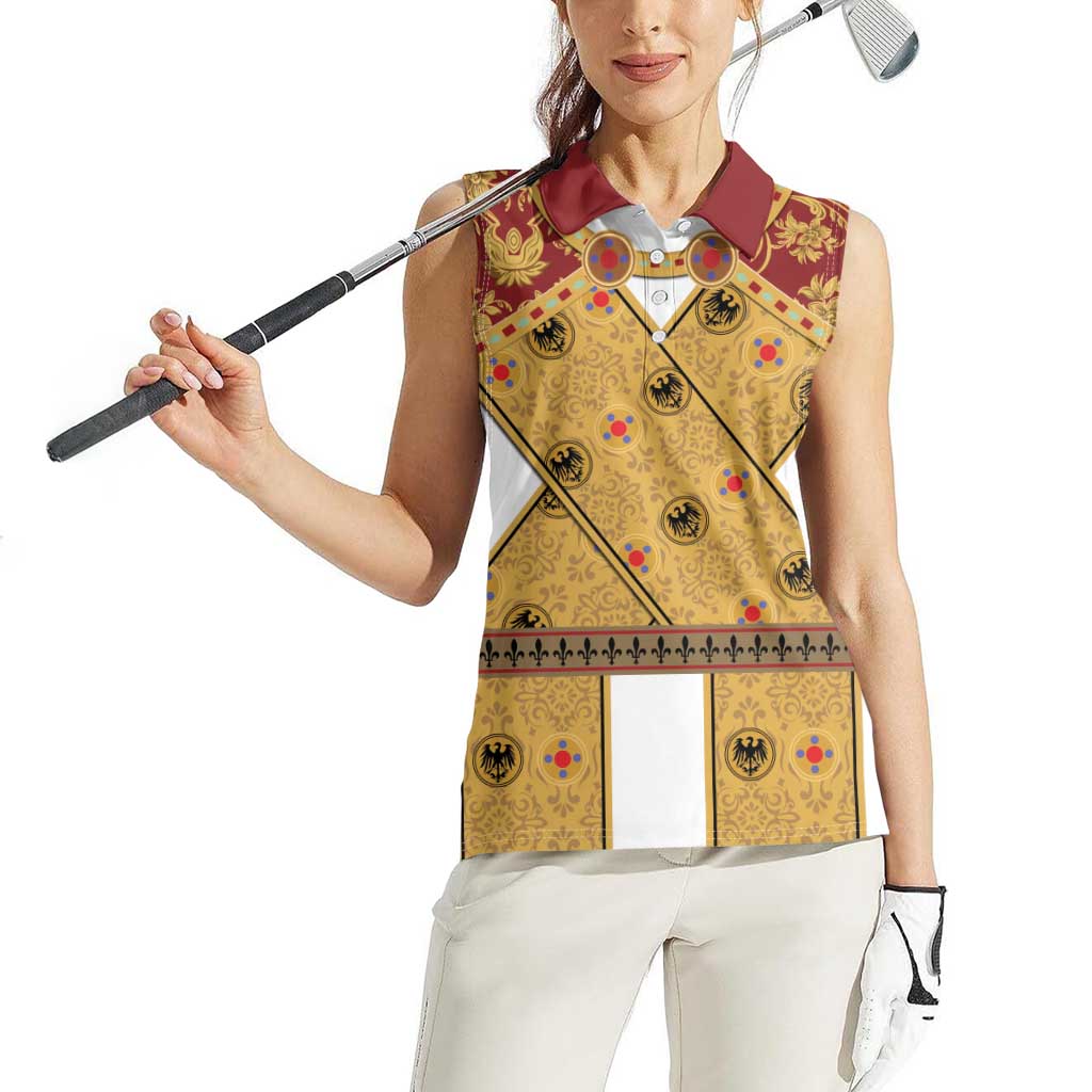 Holy Roman Emperor Costume Women Sleeveless Polo Shirt Eagle Sable