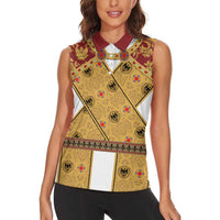 Holy Roman Emperor Costume Women Sleeveless Polo Shirt Eagle Sable