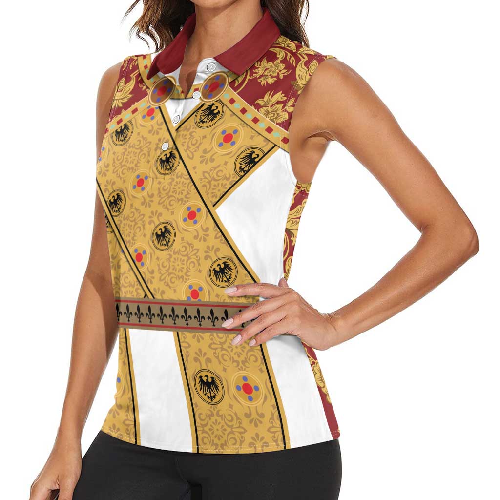 Holy Roman Emperor Costume Women Sleeveless Polo Shirt Eagle Sable