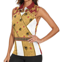 Holy Roman Emperor Costume Women Sleeveless Polo Shirt Eagle Sable