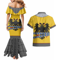 Century Holy Roman Empire Knight Costume Couples Matching Mermaid Dress and Hawaiian Shirt