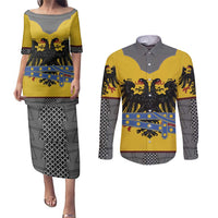 Century Holy Roman Empire Knight Costume Couples Matching Puletasi and Long Sleeve Button Shirt
