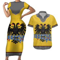Century Holy Roman Empire Knight Costume Couples Matching Short Sleeve Bodycon Dress and Hawaiian Shirt