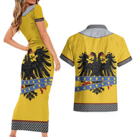 Century Holy Roman Empire Knight Costume Couples Matching Short Sleeve Bodycon Dress and Hawaiian Shirt