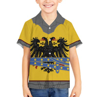 Century Holy Roman Empire Knight Costume Family Matching Off The Shoulder Long Sleeve Dress and Hawaiian Shirt